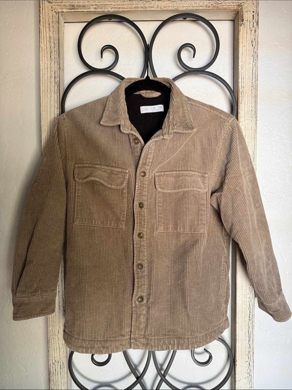 Zara | Boy’s Corduroy Shirt Jacket in Light Brown | Size 10